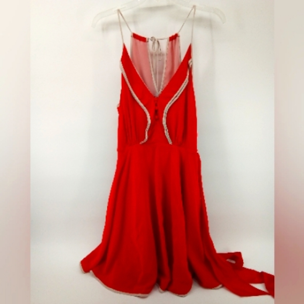 Anthropologie Girls from Savoy 100% Silk Red Party Cocktail Wedding Guest Dress